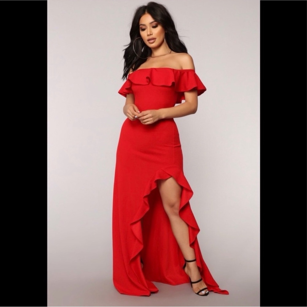 Fashion Nova Red High Low Dress